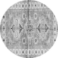 thumbnail image 1 of Ahgly Company Indoor Round Geometric Gray Traditional Area Rugs, 3' Round, 1 of 1