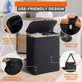 thumbnail image 6 of Generic 150L Large Laundry Hamper with Lid and Bamboo Handles, Laundry Basket Clothes Hamper with 2 Removable Bags for Bedroom, Dorm Room and Bathroom Scenarios, Black, 6 of 12