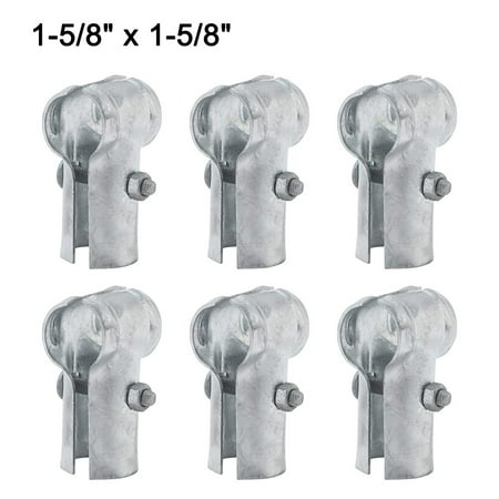 

BUYISI End Rail Clamps Chain Link Fence T Clamps Galvanized Steel End Rail 6PCS