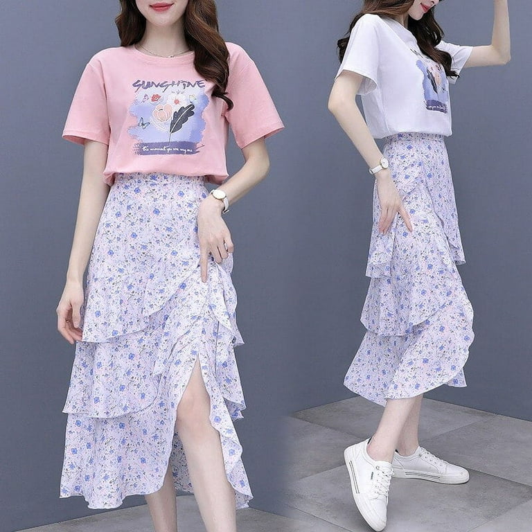 DanceeMangoo Two Piece suit summer Womens Outfits Korean Style