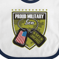 thumbnail image 4 of Inktastic Proud Military Son Boys Camo Flag Boys Baby Bib, 4 of 4