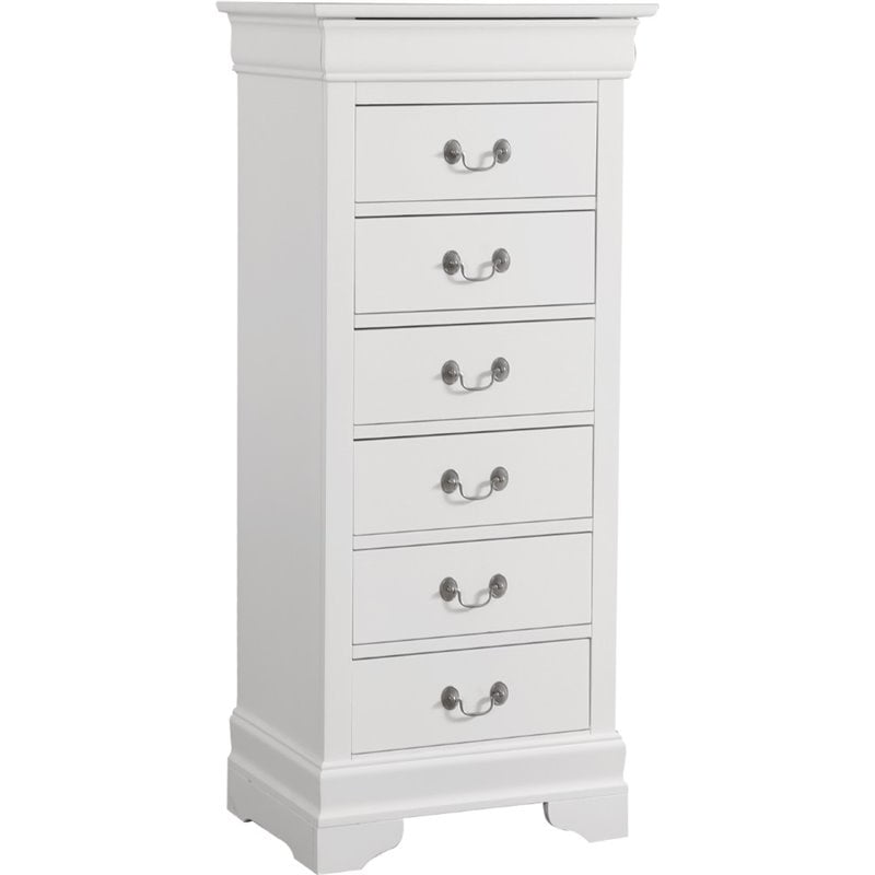 Glory Furniture Louis Phillipe 7 Drawer Lingerie Chest in White