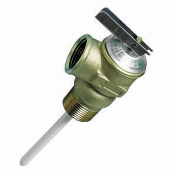 Camco Water Heater Pressure Relief Valve 10423 Pressure Relief Factory Set At 150 PSI; 1/2 Inch NPT Thread Valve; 4 Inch Probe Length