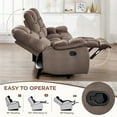 thumbnail image 6 of Ebello 88" 3-Seater Manual Reclining Sofa, Soft Fabric Recliner Couch with Padded Headrest & Armrests, Overstuffed Recliner for Living Room, Brown, 6 of 8