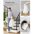 thumbnail image 6 of Laundry Hamper with Lid, 42.3 Gallons (160 L), Rolling Laundry Basket with Wheels, 3-Section Synthetic Rattan, Removable Liner, Bedroom, 27.6 x 14.2 x 26 Inches, Natural, 6 of 9