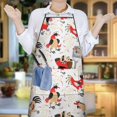 thumbnail image 6 of White Chicken Folk Pattern Apron-Garden Aprons for Women with Pockets-Cotton Linen Waterproof Kitchen Cooking Gardening Aprons Adjustable for Kitchen,Cooking,BBQ and Salon 33x27 Inch, 6 of 7