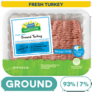 Perdue Harvestland, No Antibiotics Ever, Fresh Ground Turkey, 93% Lean 7% Fat, 1 lb Tray