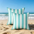 thumbnail image 5 of Dongrere Striped Outdoor Throw Pillow Cover, Weather Resistant Decorative Cushion Cover, Decorative Cushion for Garden Patio, 17.7 Inch, Blue, 5 of 9