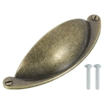 Drawer Pulls, 1Pcs 2-1/2" - Zinc Alloy Cup Pulls with Screws, Cabinet Hardware Handles Dresser Shell Pull for Wardrobe Bathroom Kitchen (Bronze)