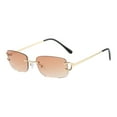 thumbnail image 1 of Sonducket Gafas de sol de moda para diario Lentes transparentes elegantes a prueba de rayos Gafas de sol rectangulares Marrón inoxidable Type3 NO3, 1 of 6