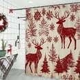 thumbnail image 6 of Fmbmuo Red Christmas Shower Curtains Waterproof Polyester Decorations， Art Deco Christmas Ball Shower Curtain 1Pcs, 6 of 6