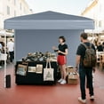 thumbnail image 4 of Gymax 10 X 10 FT Pop up Canopy Tent w/ 4 Sidewalls Wheeled Bag 4 Sandbags 8 Stakes Gray, 4 of 10