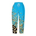 thumbnail image 4 of Women's Summer High Waist Wide Leg Pants Casual Outdoor Beach Capri Pants Funky Print Drawstring Capris with Pockets, 4 of 5
