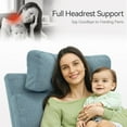 thumbnail image 4 of MCombo 23.3'' Wide Seat Power Swivel Glider Recliner Chair with Adjustable Headrest, Nightlight for Nursery Living Room Bedroom, Fabric (Pacific Blue), 4 of 10