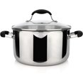 thumbnail image 2 of AVACRAFT Tri-Ply Stainless Steel Stockpot with Glass Strainer Lid, Side Spouts, 6 Quart Multipurpose Sauce Pot, 2 of 7