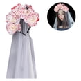 thumbnail image 4 of Diademas de Halloween con forma de flor, cuerno, araña, velo de boda, decorativas, para adultos, para disfraz, cosplay, festival, disfraz, accesorio de fotografía 120x20cm Rosa, 4 of 8