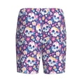 thumbnail image 2 of Haiem blue flower Skull colorful Men's Pajama Short with Soft Woven Cotton Elastic Waistband Sleep Short-Large, 2 of 9