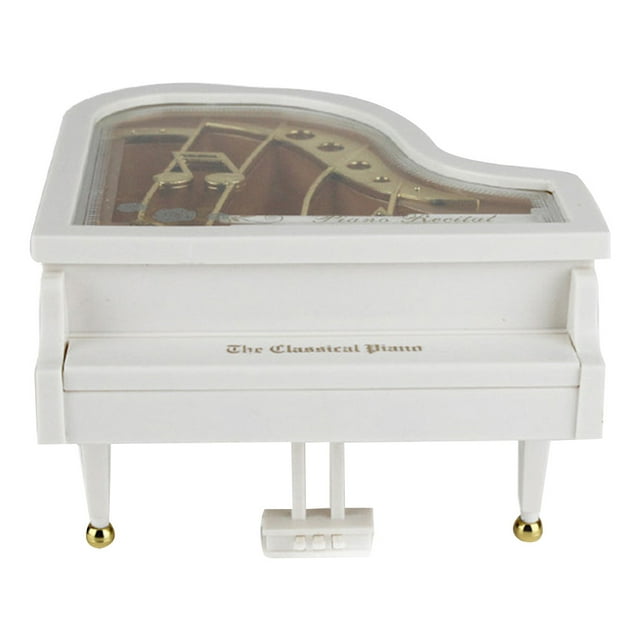 1pc Caja de música Resina Bailarina de ballet Piano Caja de música clásica Caja de melodía Adorno de escritorio - Tamaño S