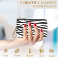 thumbnail image 5 of Daisy Rose Luxury Key Chain Pouch for Women | PU Vegan Leather Coin Purse with Clasp - Zebra, 5 of 6