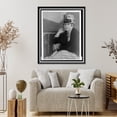 thumbnail image 4 of Historic Framed Print, [Janet Flanner, full-length portrait, seated, wearing top hat decorated with masks].Berenice Paris '27., 17-7/8" x 21-7/8", 4 of 9