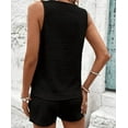 thumbnail image 3 of Women's Summer 2 Piece Outfits Sleeveless Matching Sets Button Down V Neck T-shirt Tank and Elastic Wais Shorts Set, 3 of 3