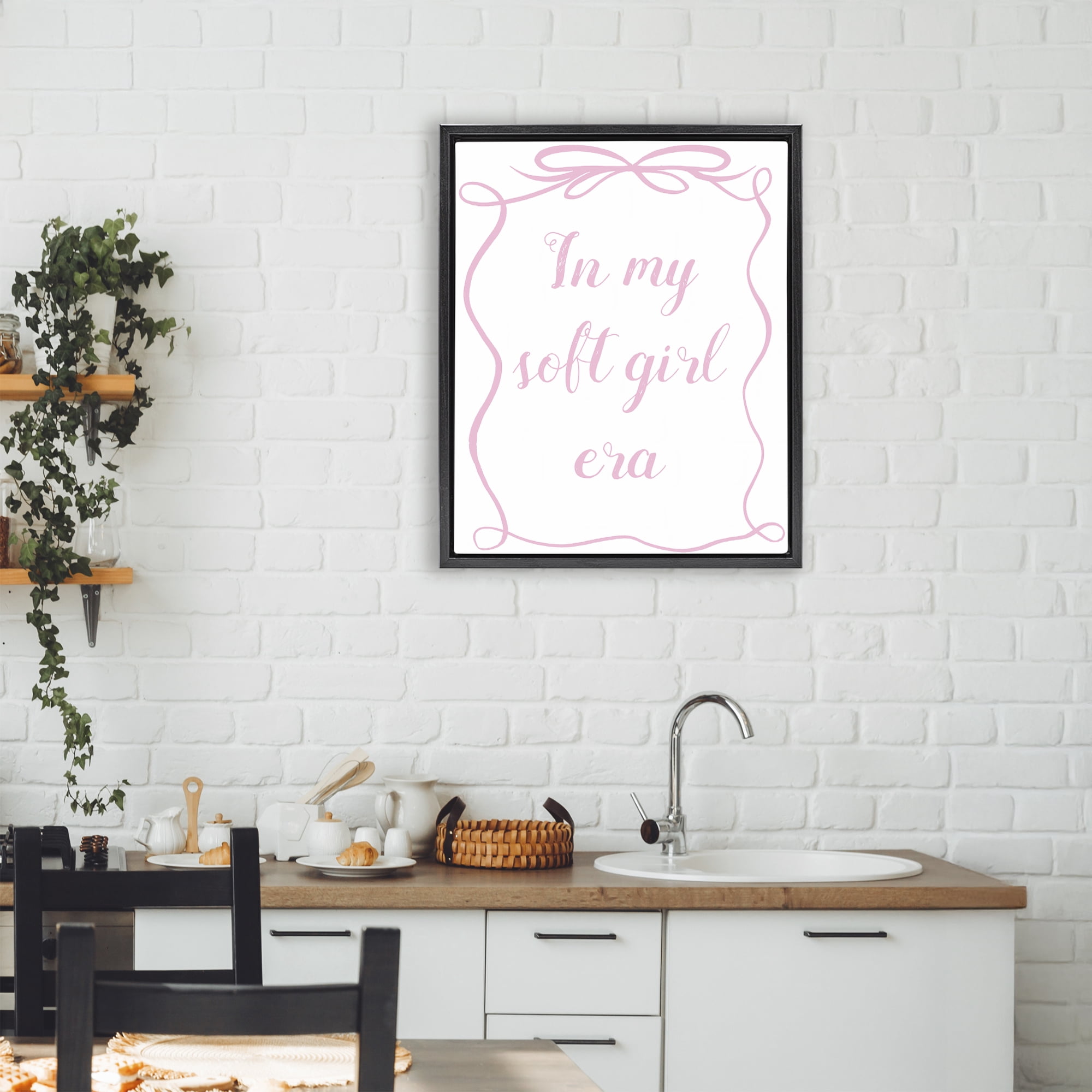 Stupell Industries In My Soft Girl Era Black Framed Floater Canvas Wall Art, design by Lucille Price