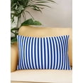 thumbnail image 2 of Waterproof Outdoor Throw Pillows with Inserts 12"x20", Navy Blue Stripe Soft Decorative Pillowcases for Couch Bedroom, Modern White Vertical Striped Geometric Pillow Covers for Sofa Living Room, 2 of 8