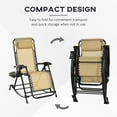 thumbnail image 4 of Outsunny Fabric Zero-Gravity Chair - Beige, 4 of 8