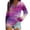 #0203-Purple, variant on Uootdi Breast Cancer Long Sleeve Shirts for Women V Neck Gift Breast Cancer Survivor Shirt Casual Butterfly Graphic Loose Basic T