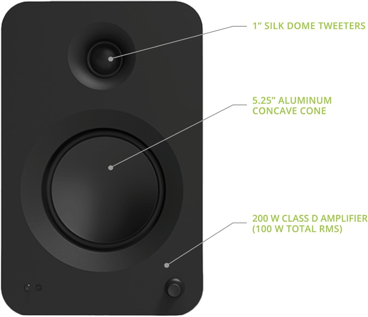 Kanto REN MB Bluetooth Powered Bookshelf Speakers - Matte Black Pair with 6 Year Amber Protection Plan (2024)