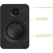 Kanto REN MB Bluetooth Powered Bookshelf Speakers - Matte Black Pair with 6 Year Amber Protection Plan (2024)