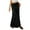 Black, variant on VBTAPA Women's Summer Linen Maxi Skirt Drawstring Low Waist A Line Casual Skirts Flared Long Skirt Light Blue L