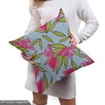 thumbnail image 4 of Ambesonne Floral Fabric by the Yard Upholstery, Cartoon Style Flowers Design, 5 Yards, Ceil Blue Pink Green, 4 of 4