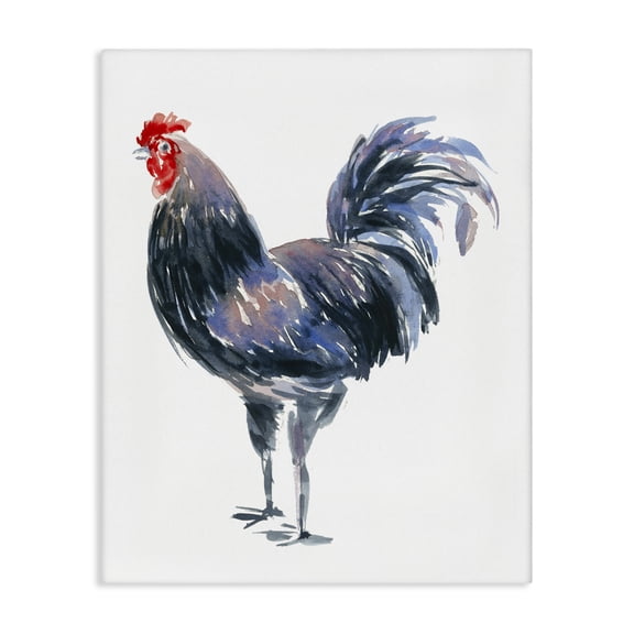 Stupell Industries Cottage Rooster Portrait on White Canvas Art, 16 x 20, by Claudia Bianchi