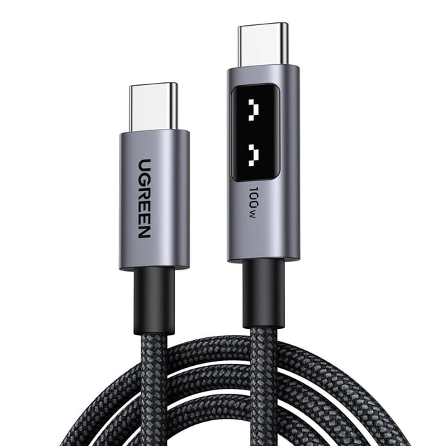 Cable USB C UGREEN 100W Negro Carga Rápida PPS para MacBook Pro, iPad, Galaxy, Pixel de 3M