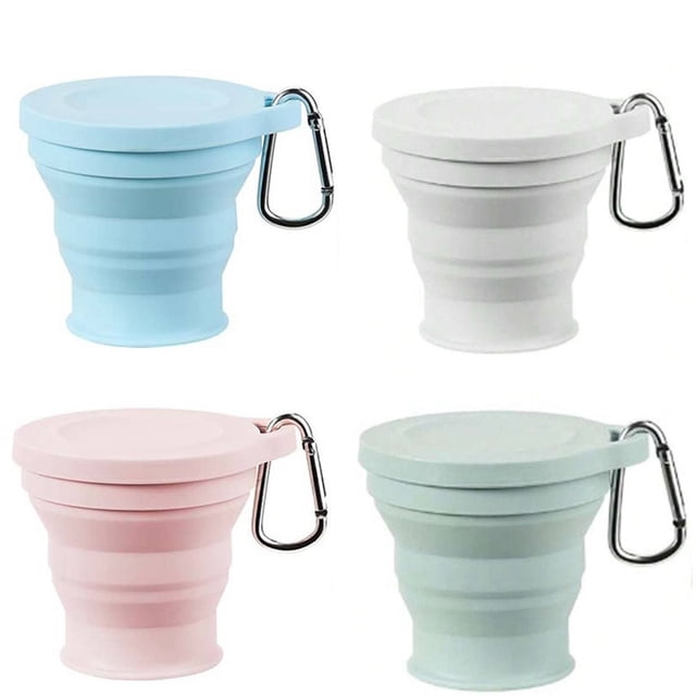 Vaso Plegable de Silicona para Exteriores con Orificio para Colgar. Vaso de Agua Portátil de Viaje. Vaso de Silicona de Moda para Viajes.