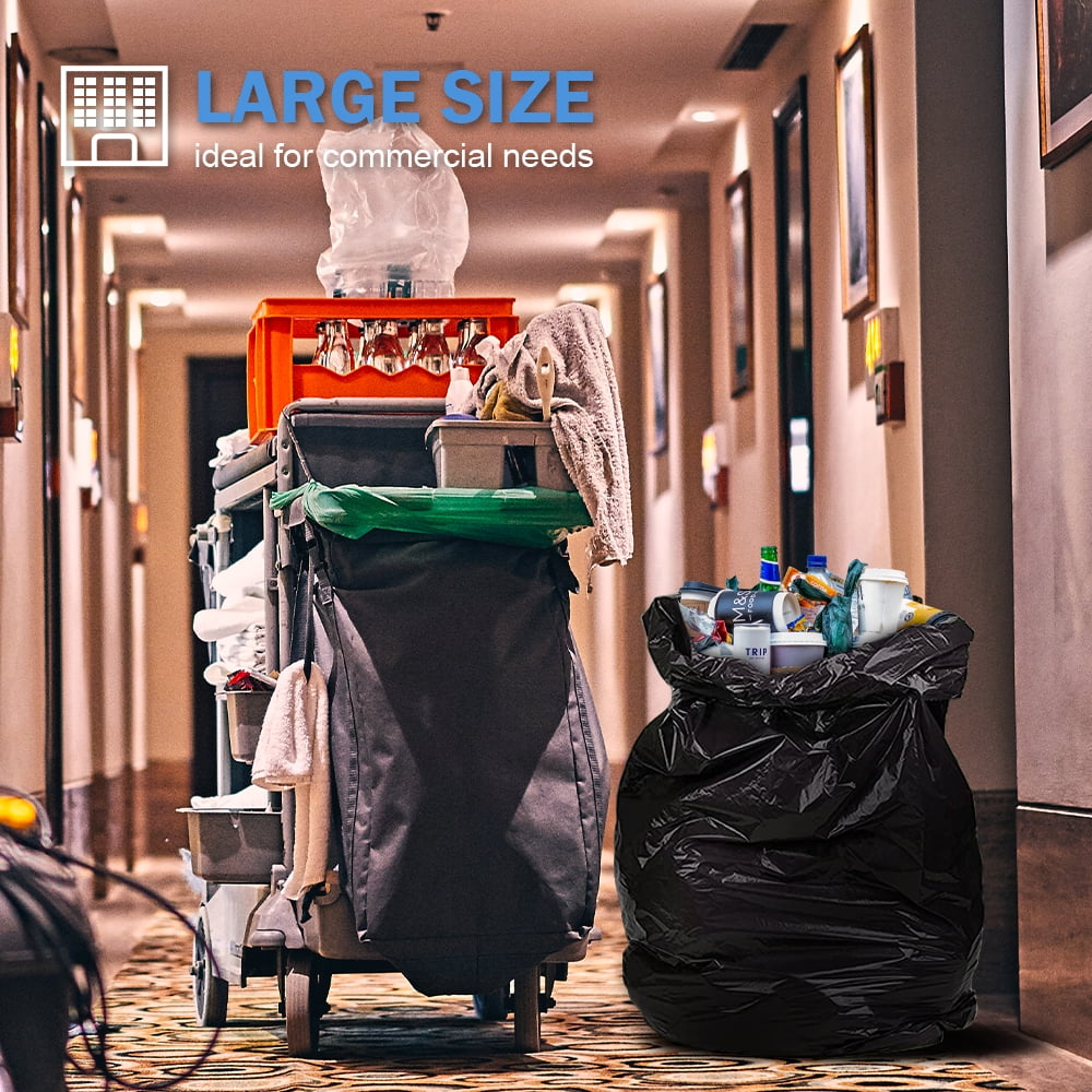 Veska 55 Gallon Trash Bags, (Value Pack 50 Bags w/Ties) Large Trash Bags 55  G