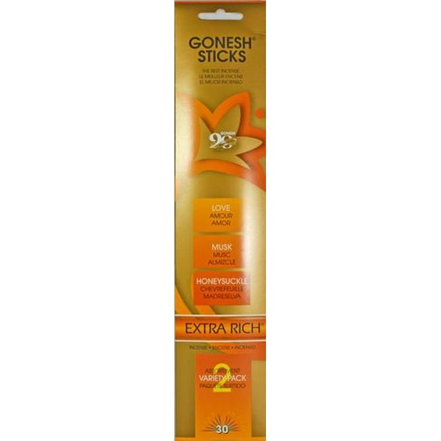 Bâtonnets d’encens Gonesh – Variété No. 2 (Amour, Musc, Chevrefeuille)