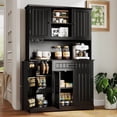 thumbnail image 6 of Aiho Kitchen Pantry Cabinet with Countertop Kitchen Hutch Storage Cabinet 67" Tall Pantry Coffee Bar with Storage, Modern Kitchen Hutch with Microwave Stand for Dining Room, Kitchen - Black, 6 of 6