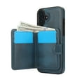 thumbnail image 2 of 2 in 1 Detachable Magnetic Phone Cases Compatible with iPhone 16, with Credit Card Holder, Classic Durable Premium PU Leather Kickstand Rugged Flip Cover for Women Men, Blue, 2 of 6