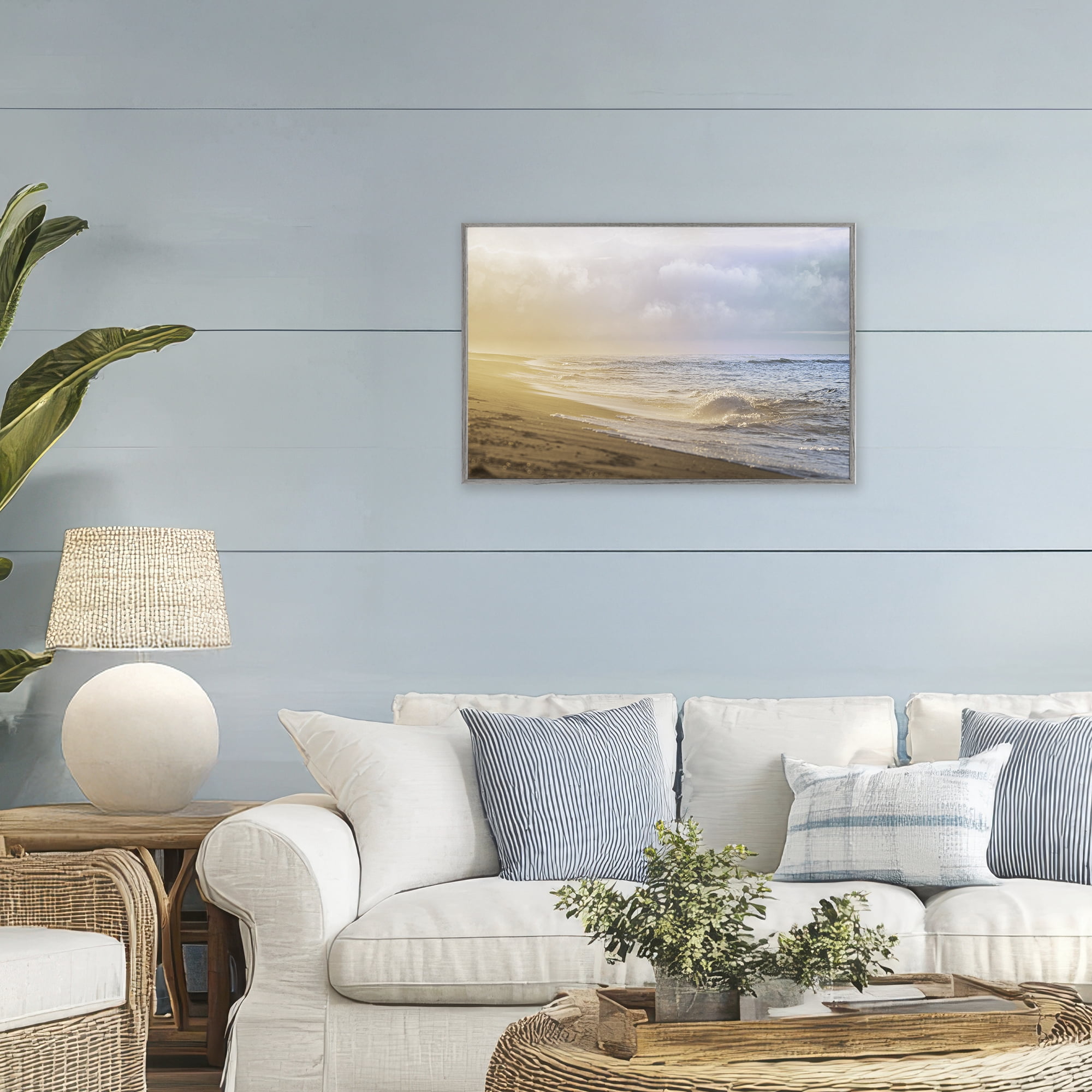 Stupell Industries Gentle Seaside Breeze Gray Framed Giclee Art, design by Marcus Prime
