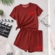 thumbnail image 5 of Conjuntos de blusas y camisas de cuello redondo y manga corta para niños, conjunto de dos piezas de top y pantalones cortos de manga corta con cuello redondo y manga corta para niños, top de poliéster, 5 of 6