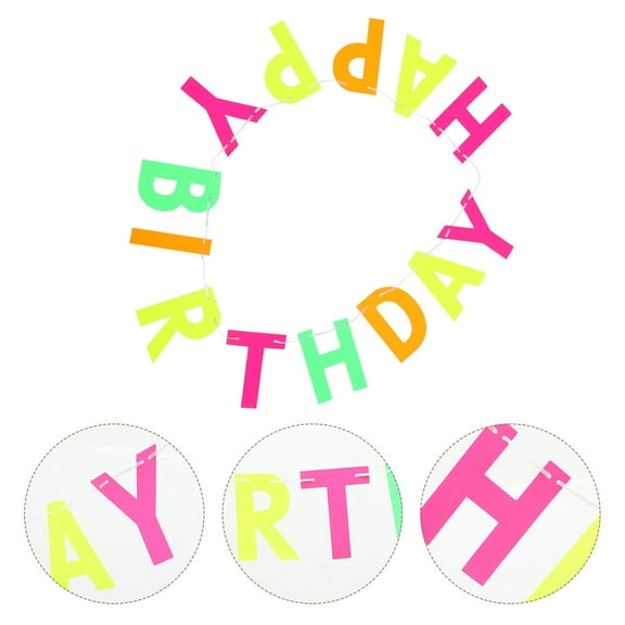 Raindrops Hanging Banner with Fluorescent Effect, Birthday Party Decoration Banner, Assorted Colors, 1 Set