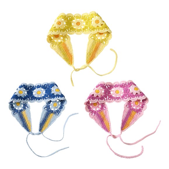 Weiweiguan 3Pcs Crochet Headbands Hair Bands Floral Knit Head Wrap for Women and Girls