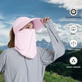 thumbnail image 3 of Women Sun Visor Hats, Wide Brim UV Protection Sun Visor Cap with Ponytail Hole & Removeable Flap Outdoor UPF 50+, 3 of 7