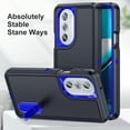 thumbnail image 6 of SaniMore for Motorola Edge 30 Pro 6.7" 2022 Hybird Case, Rugged PC Back Shockproof TPU Shell Metal Hidden Kickstand Drop Resistant Anti-slip Heavy Duty Protective Cover, Darkblue+Royalblue, 6 of 8