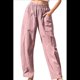 thumbnail image 2 of Pantalones de Verano para Mujer, Estilo Palazzo, Holgados, de Cintura Alta, Estampados, para Vacaciones en la Playa Rosa XXL, 2 of 8
