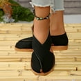 thumbnail image 6 of Hopeusnice Women's Flats Shoes Non-Slip Breathable Soft Flat Heel Closed-Toe Sandals Flock Summer And Fall Shoes Trendy Almond Toe Shoes for Beach Almond Toe Slip-Resistant Walking Shoes Black 40, 6 of 9