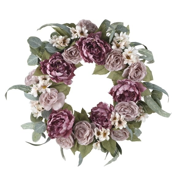 22" Pink Peony & Ranunculus Mix Wreath by Ashland  - Spring Floral for Crafting and Home Decor