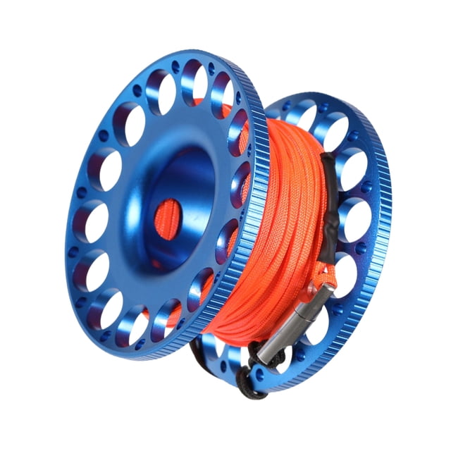 maskred Finger Reel Safety High Density 15m Rope Lightweight Diving Tech Spool Water Sports Accessories Equipment Blue